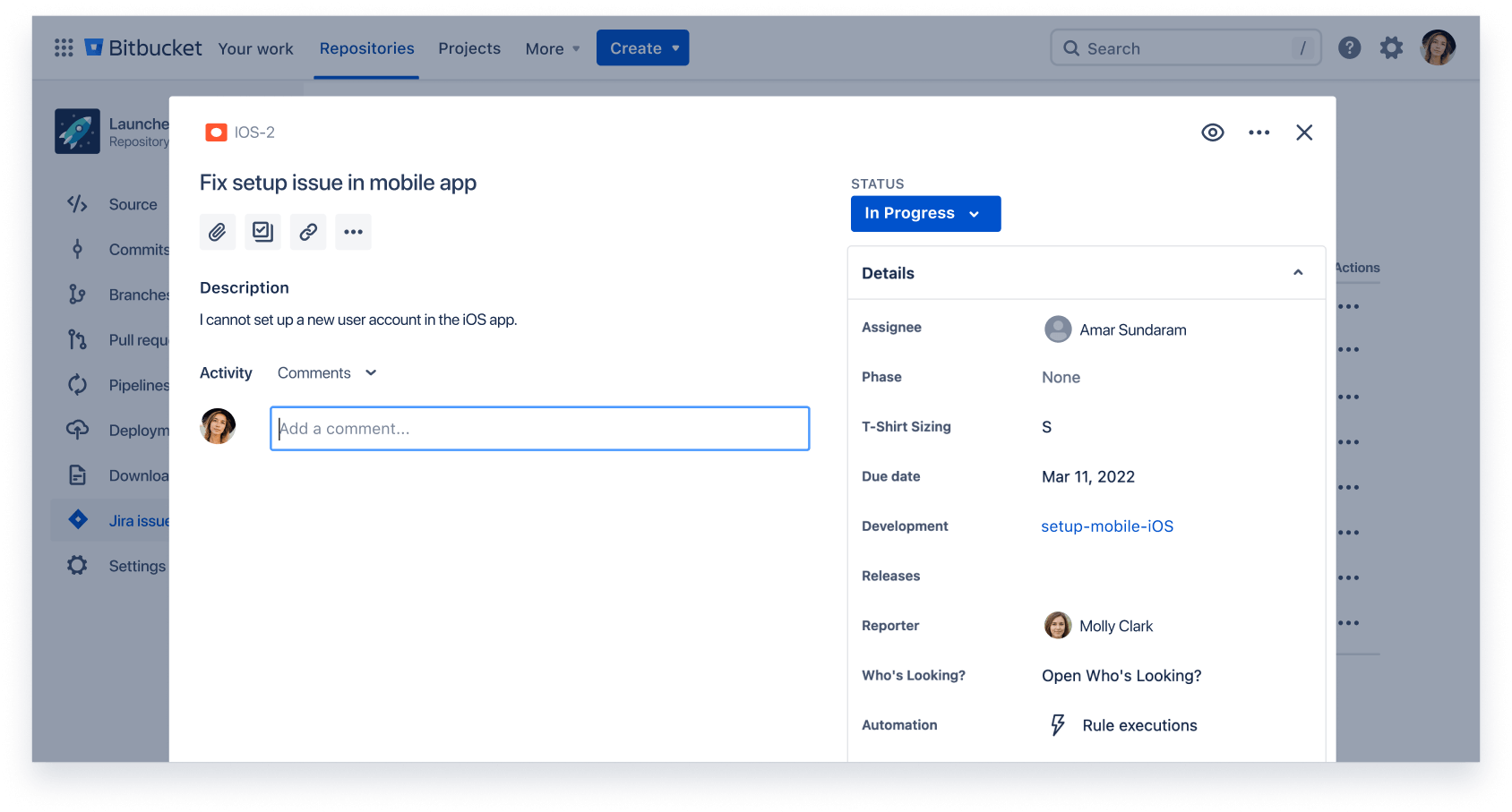 Capture d'écran de Bitbucket Pipelines