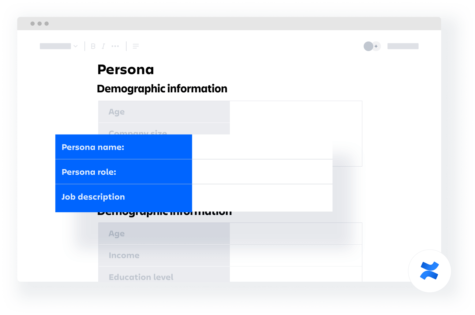 Plantilla de perfil de Confluence