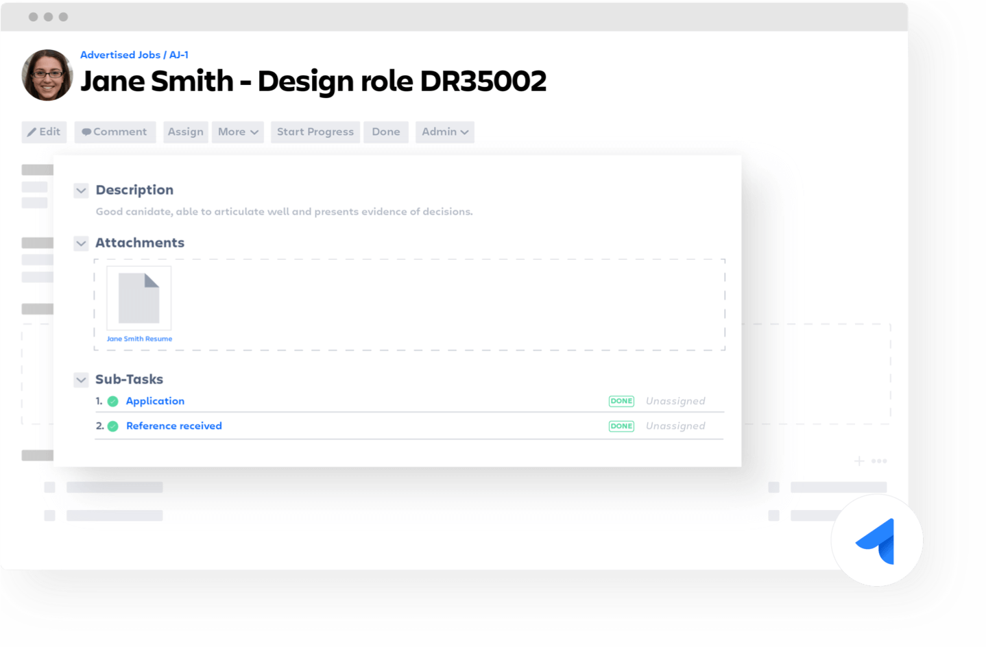 Ticket Jira Core sur le rôle de design